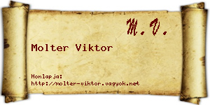 Molter Viktor névjegykártya